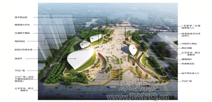 珠海市民文化广场规划出炉:富华里商住崛起